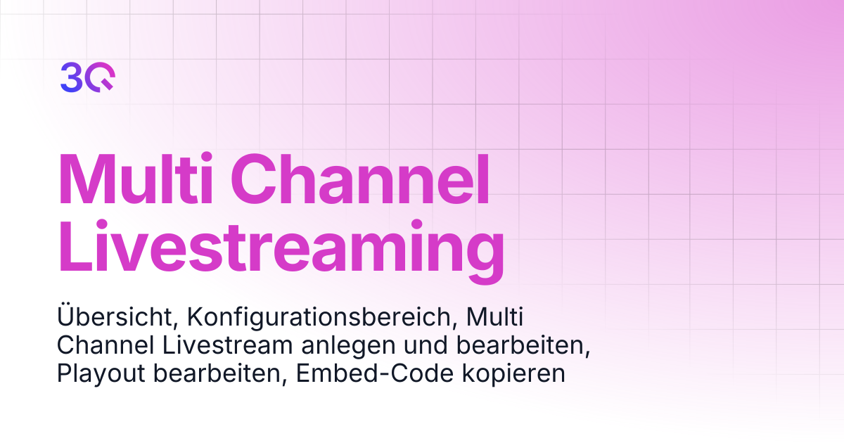 Multi Channel Livestreaming | Handbuch 3Q SDN